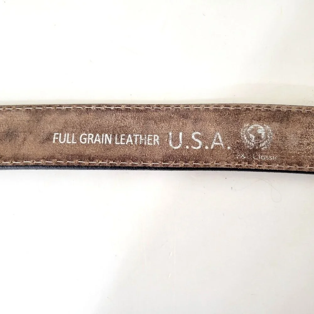 Bergamot Brass Works Clipper Ship Buckle with Tooled Leather Belt Size 40. - Picture 5 of 9